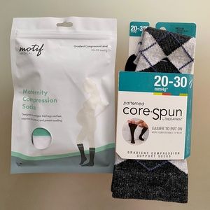 NWT - Motif Medical Therafirm - 2x Maternity Compression Socks Medium 20-30 mmHg
